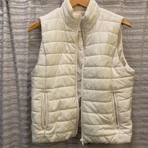 White puffer vest